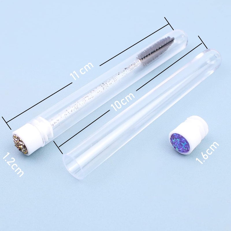 SenRocc 20 Sets Mascara Wand Tube Set Diamond Mascara Brushes Eyelash Spoolies Brush Makeup Tool Applicator Eyelash Brush Tubes Makeup Brush (Diamond-MlX) - Image 3
